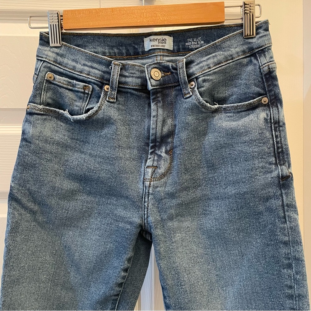 Kensie The Allie High Rise Slim Straight Jeans - Picture 2 of 6